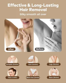 Namajunas - Laser Ontharingsapparaat - IPL ontharingsapparaten - 9 intelligente energieniveau-aanpassingen - Pijnloze ontharing - Wit - Epileerapparaat Dames - Inclusief Beschermbril & Scheermes - Voor lichaam, gezicht, bikinilijn & oksels