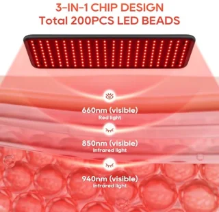 Rood Lichttherapie Apparaat voor Lichaam en Gezicht - Infrarood Lichttherapielamp met Stabiele Standaard en 660nm, 850nm, 940nm Lichttherapie