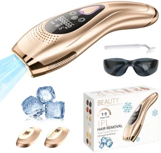 IPL Laser Ontharings Apparaat -Effectief - Met Pijnloos ICE Cool system - 9 Standen - Voor Alle Huidtypes - Cadeau voor haar - Cadeau voor hem - Permanent - Haarverwijderaar -Sinterklaas cadeau- Kerst Cadeau