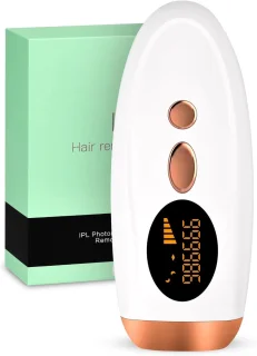 IPL Lichtepilator met Aanraakbaar Display en 9 Energieniveaus voor Ontharing van Oksels, Benen en Lichaam