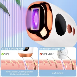 IPL Lichtepilator met Aanraakbaar Display en 9 Energieniveaus voor Ontharing van Oksels, Benen en Lichaam