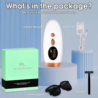 IPL Lichtepilator met Aanraakbaar Display en 9 Energieniveaus voor Ontharing van Oksels, Benen en Lichaam