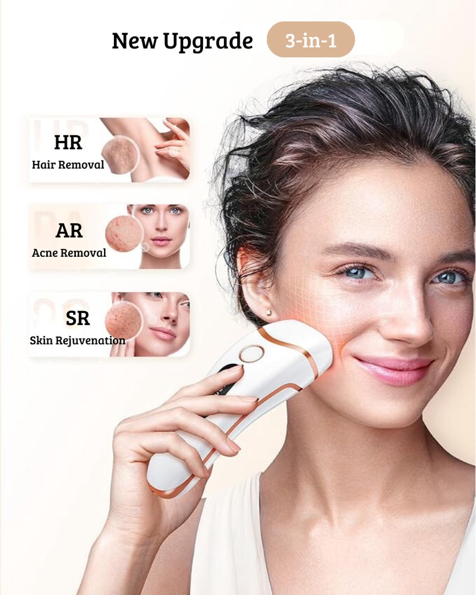 3 in 1 IPL Laser Ontharingsapparaat Wit