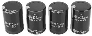 De Aluminium elektrolytische condensator 470 µF 450 V – 4 stuks in één oogopslag