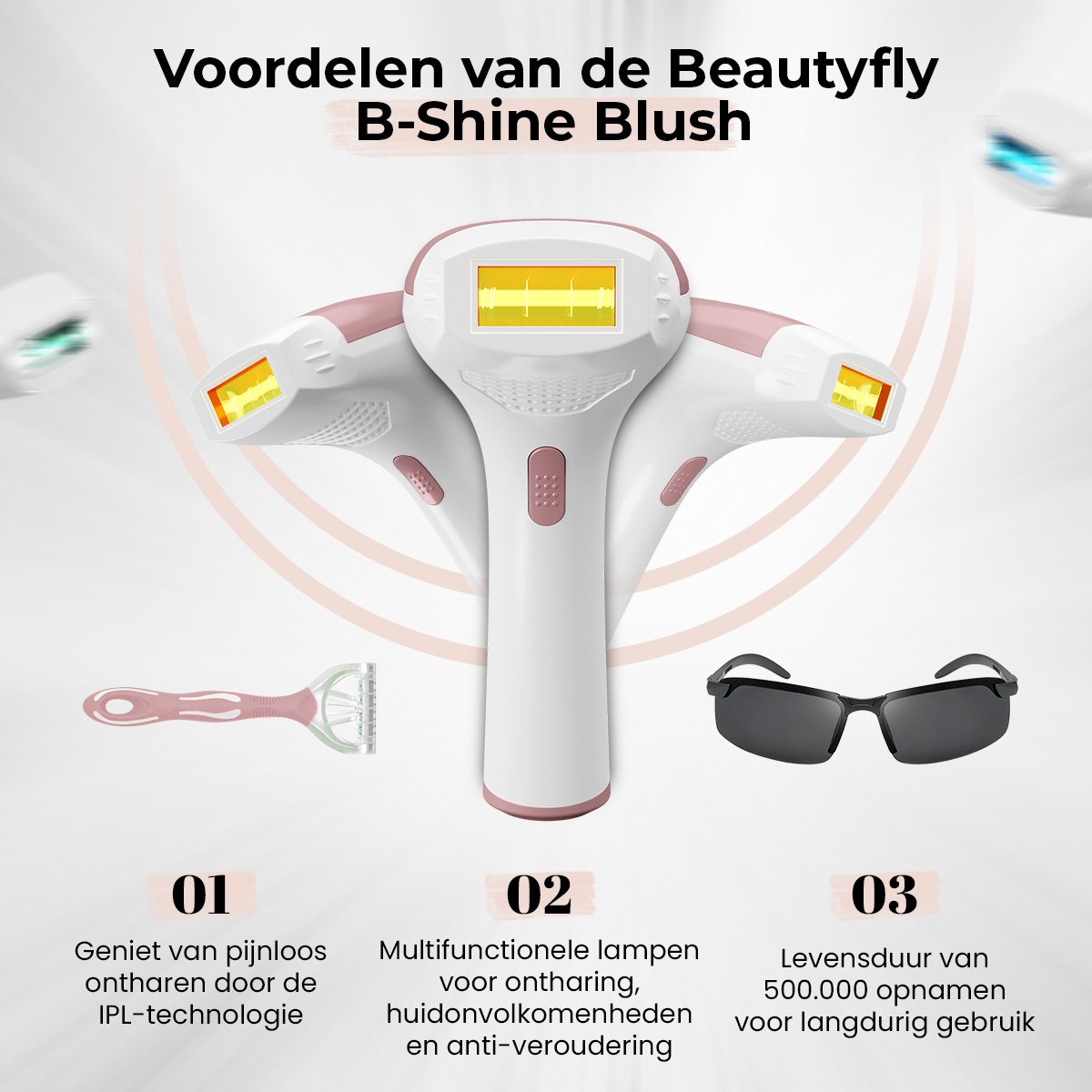 Beautifly B-Shine Blush PRO IPL ontharings- en huidverjongingsapparaat