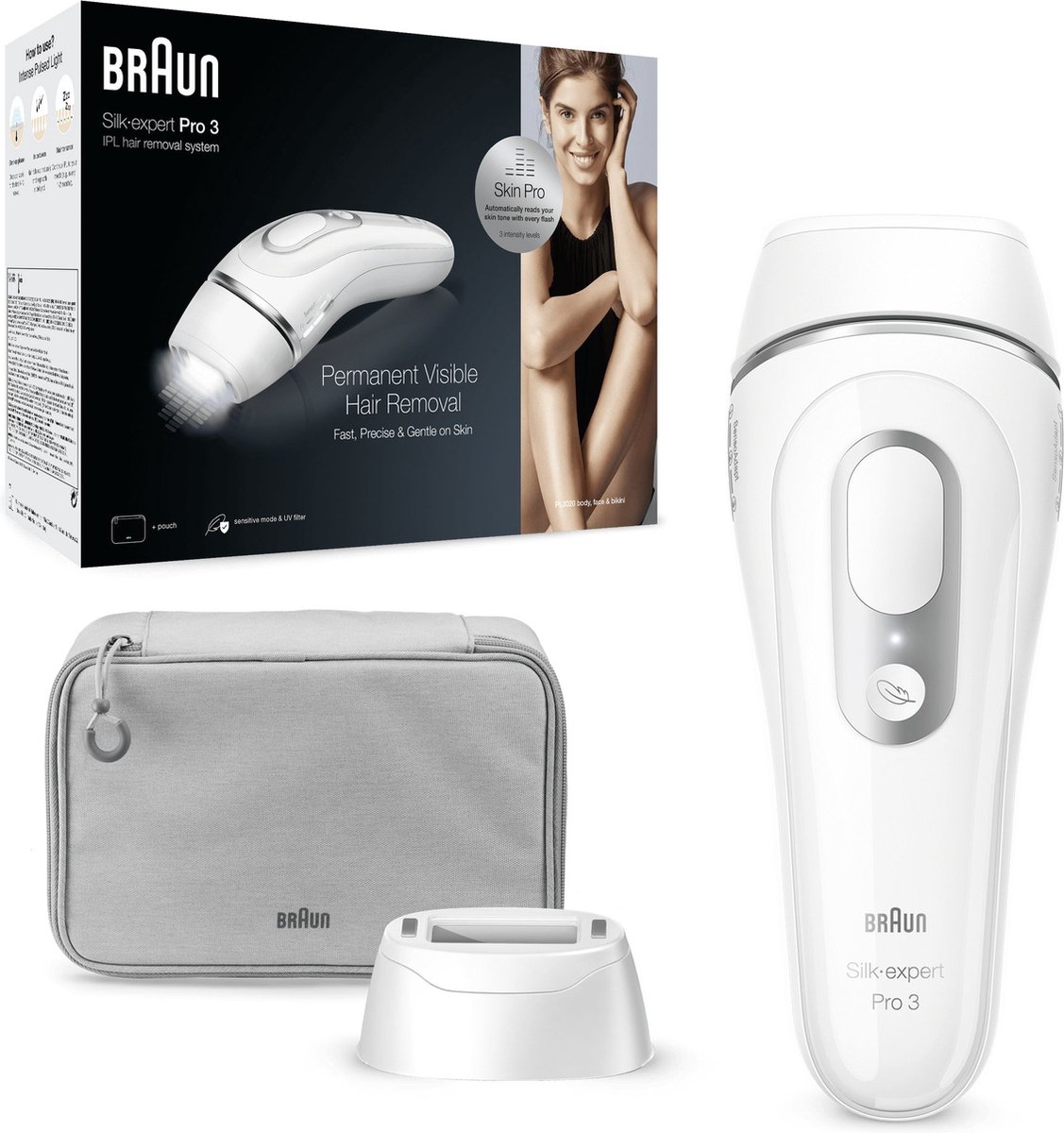 Braun Silk Expert Pro 3 PL3020 Elektrische Haarverwijderaar Wit