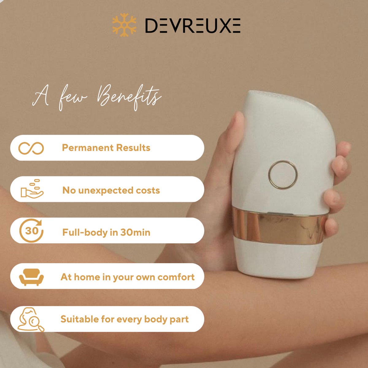 Devreuxe IPL Ontharingsapparaat Wit