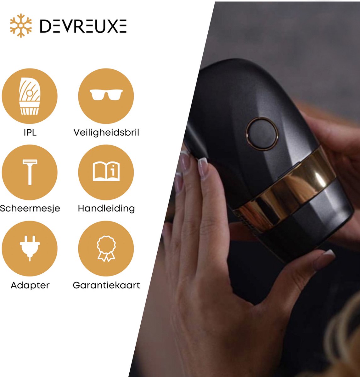 Devreuxe IPL Ontharingsapparaat Zwart
