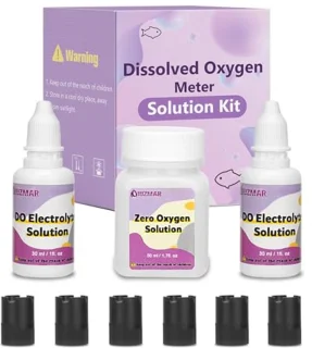 Elektrolyt- en zuurstofoplossing set 2x30 ml, 1x50 ml en 6 membraankappen
