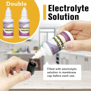 Elektrolyt- en zuurstofoplossing set 2x30 ml, 1x50 ml en 6 membraankappen