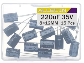 Elektrolytische condensator 220µF 35V 8x12mm - 15 stuks