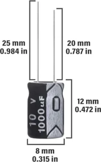 Elektrolytische condensatoren 1000 µF 10 V - 15 stuks