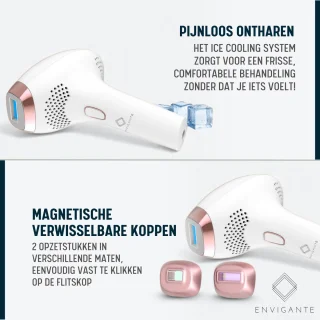 Envigante IPL Ontharingsapparaat met 2 Opzetkoppen