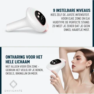 Envigante IPL Ontharingsapparaat met 2 Opzetkoppen
