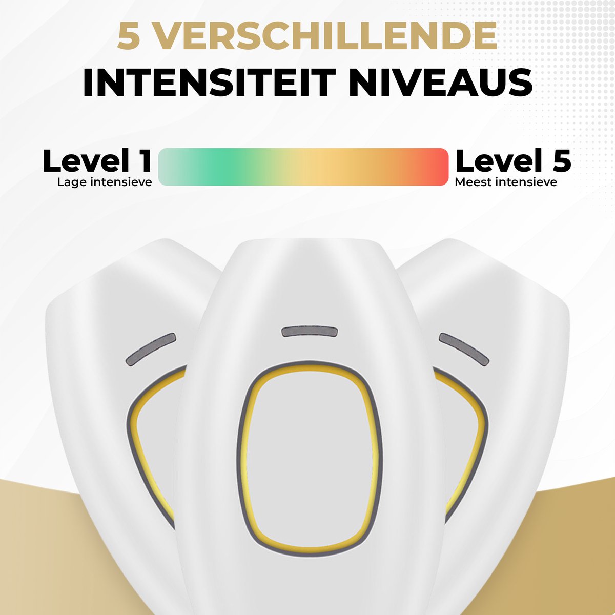 GoGoldPro IPL Ontharingsapparaat Wit Zwart Roze