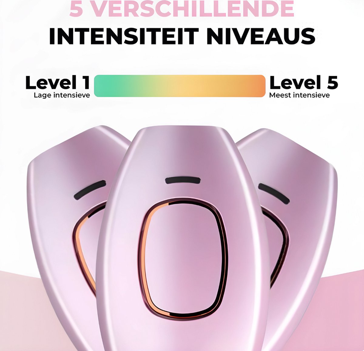 GoGoldPro IPL Ontharingsapparaat Zwart Wit Roze