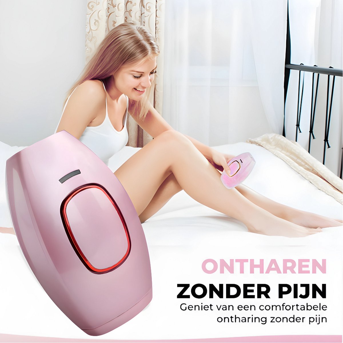 GoGoldPro IPL Ontharingsapparaat Zwart Wit Roze