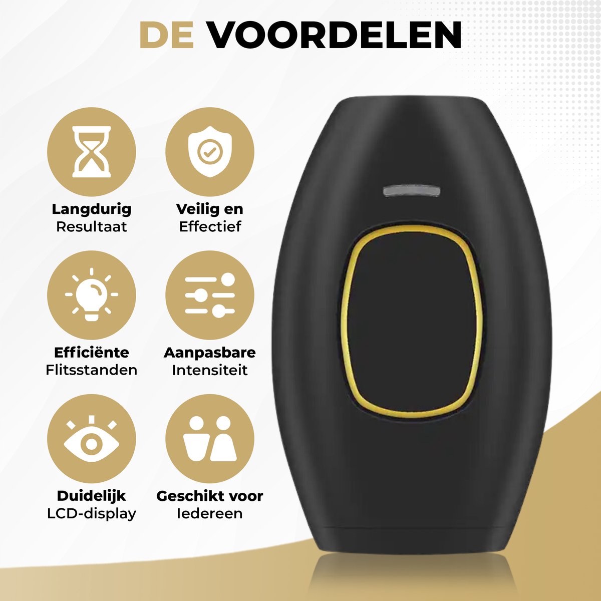 GoGoldPro IPL Ontharingsapparaat Zwart/Wit/Roze
