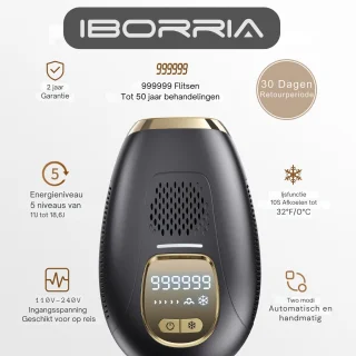 IBORRIA T2 IPL Laser Ontharingsapparaat Zwart