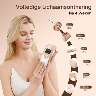 IBORRIA T4 Compact IPL Laser Ontharingsapparaat Champagne Goud