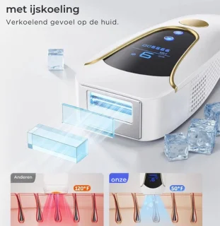 IPL Haarlaser Epilator Set Cooler Bevriezer Gratis Zonnebril Scheermesje