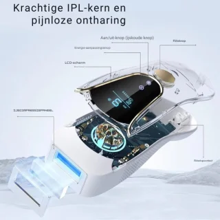 IPL Haarlaser Epilator Set Cooler Bevriezer Gratis Zonnebril Scheermesje