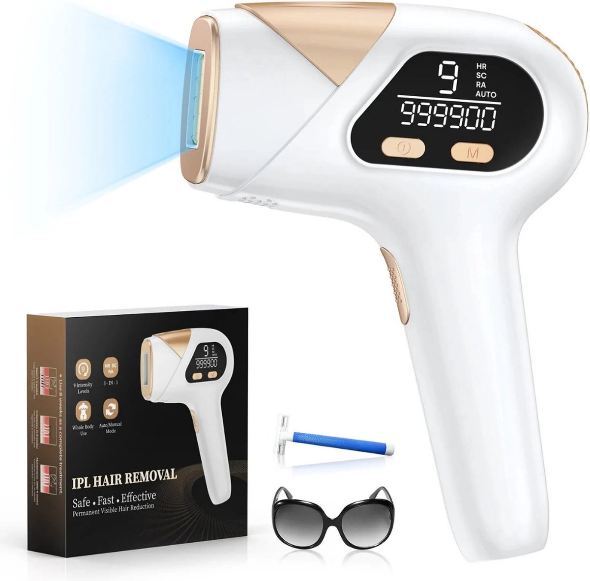 Wat vinden we goed aan de IPL Laser Ontharingsapparaat 999.900 Flitsen 9 Energieniveaus