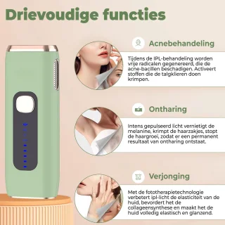 IPL Laser Ontharingsapparaat 999.999 Flitsen Inclusief Accessoires