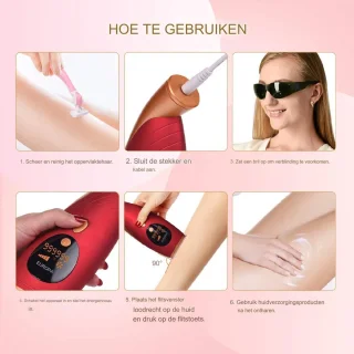 IPL Laser Ontharingsapparaat 999,999 Flitsen Rood