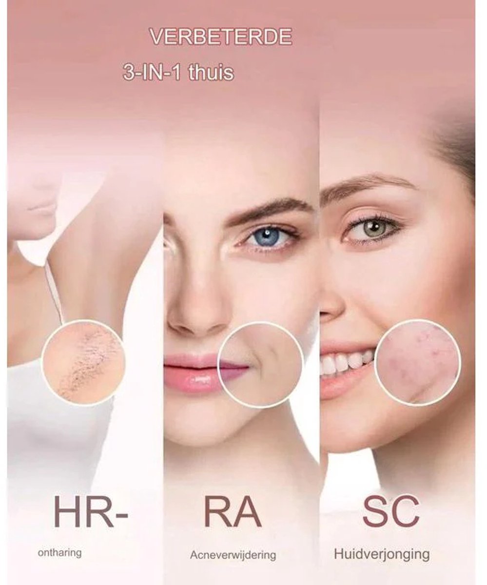 IPL Laser Ontharingsapparaat Haarverwijderaar 999.999 Flitsen - Inclusief Beschermbril & Scheermes