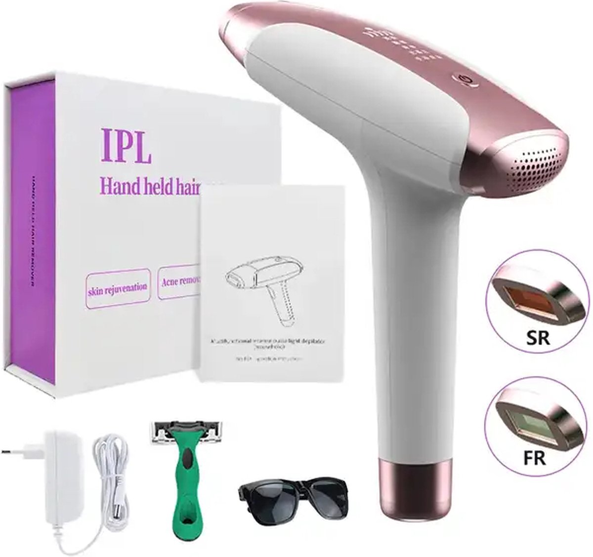 IPL Laser Ontharingsapparaat Haarverwijderaar 999.999 Flitsen - Inclusief Beschermbril & Scheermes