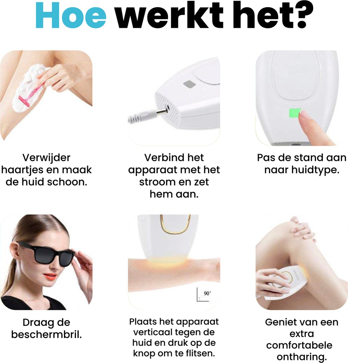 Wat vinden we goed aan de IPL Laser Ontharingsapparaat Inclusief Beschermbril en Scheermesje