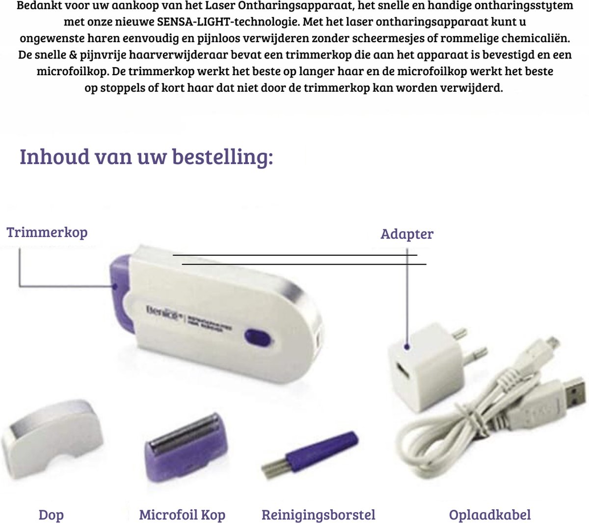 IPL Laser Ontharingsapparaat Luxe Epilator USB Draagbaar