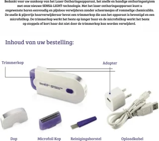 IPL Laser Ontharingsapparaat Luxe Epilator USB Draagbaar