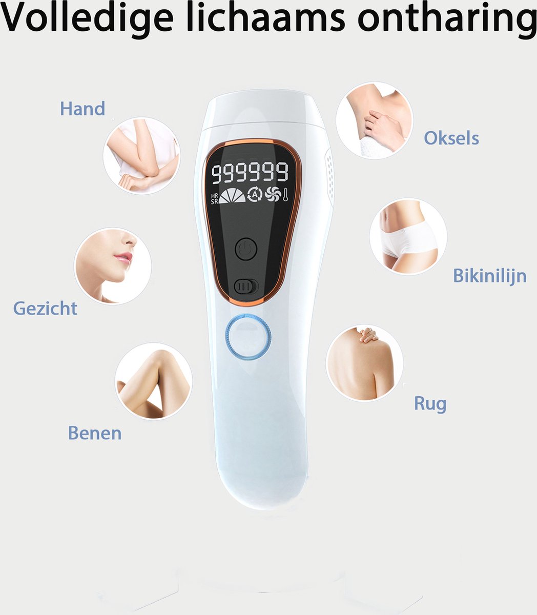IPL Ontharingsapparaat Laser 999.999 Flitsen 2 Jaar Garantie