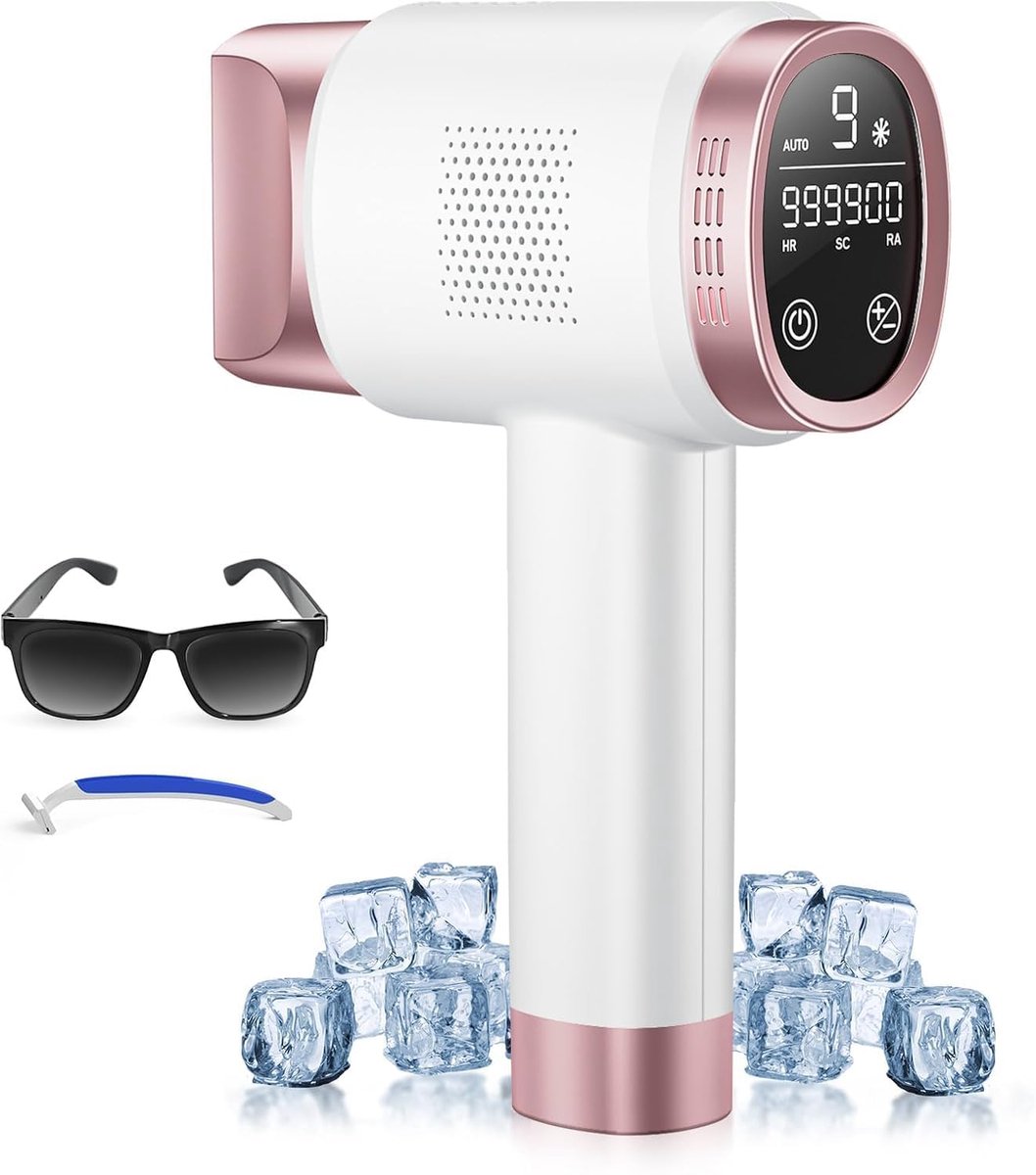 De Laser IPL Ontharingsapparaat Wit/Roze voor Mannen & Vrouwen in één oogopslag