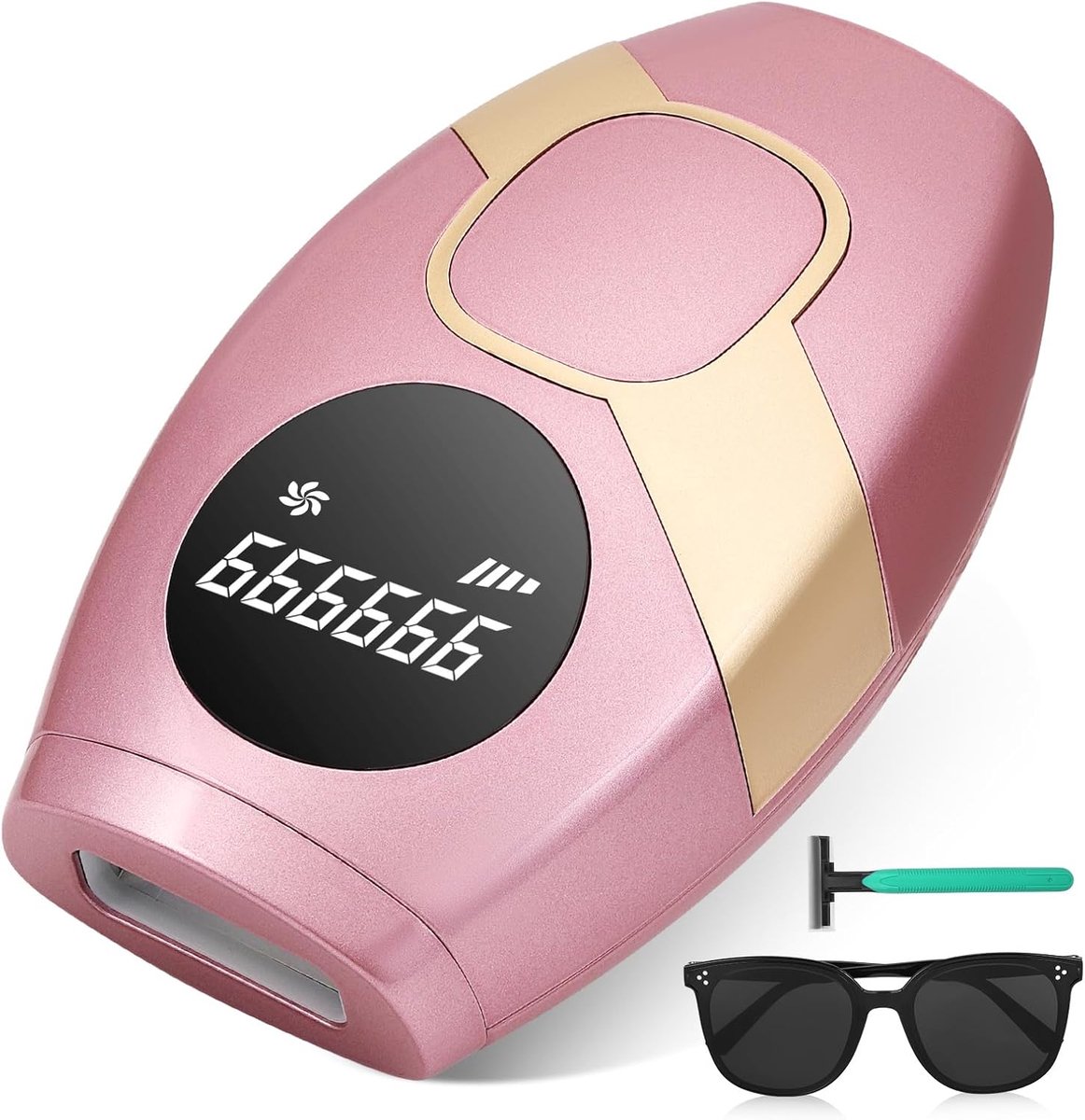 De LaserOn IPL Ontharingsapparaat Roze/Goud in één oogopslag