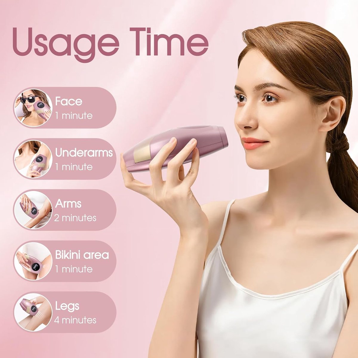 Wat vinden we goed aan de LaserOn IPL Ontharingsapparaat Roze/Goud