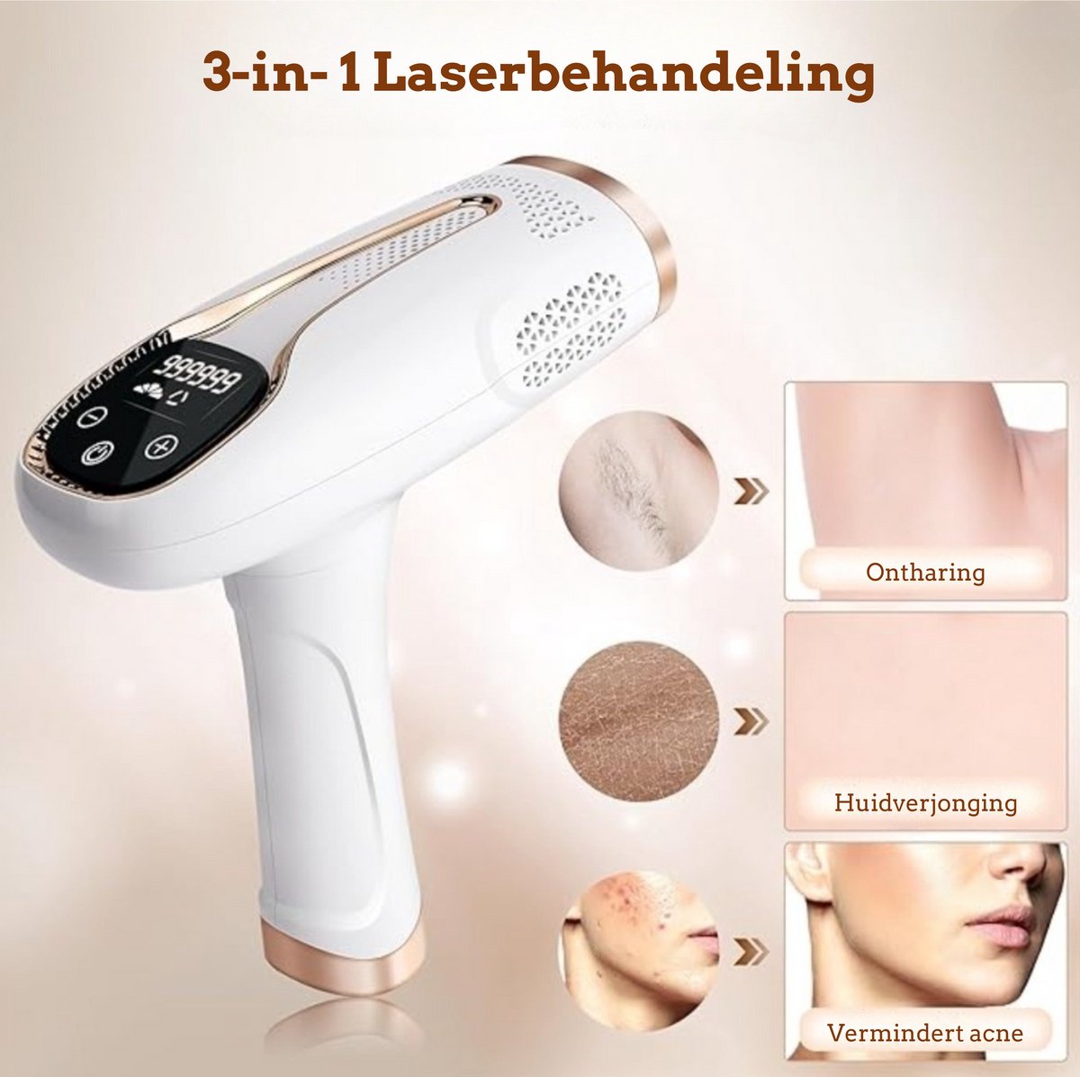 Lumeva IPL Laser Ontharingsapparaat 3-in-1 Wit