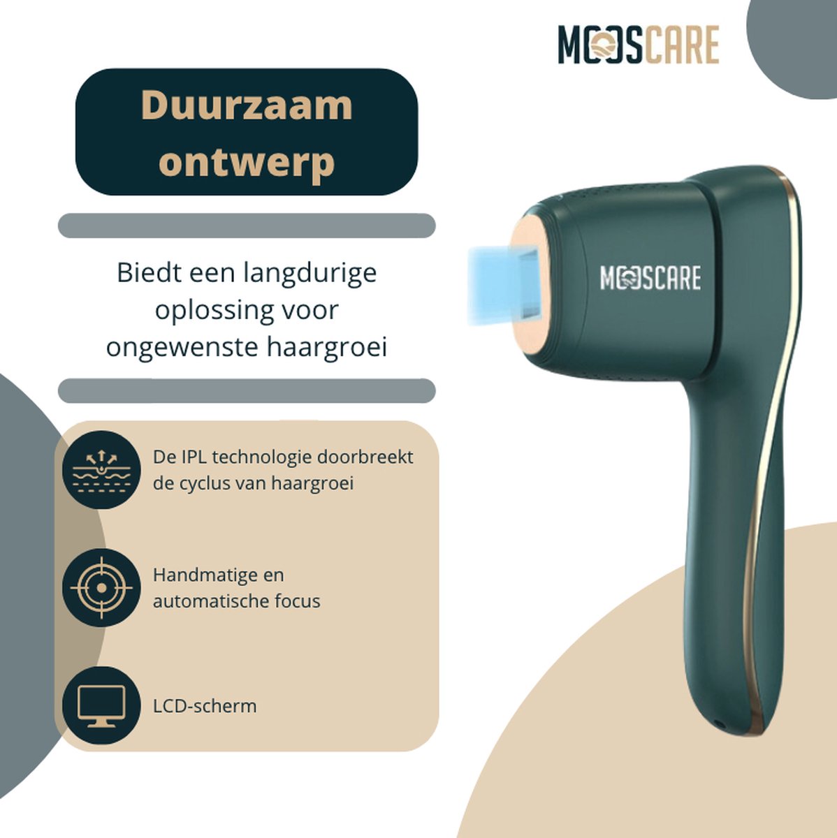 Mooscare IPL Laser Ontharingsapparaat Groen
