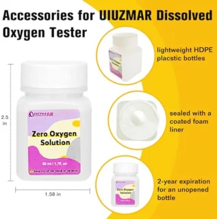 Navulset elektrolyt- en zuurstofoplossing voor meetapparaat – 2×30 ml + 1×50 ml + 6 membraankappen