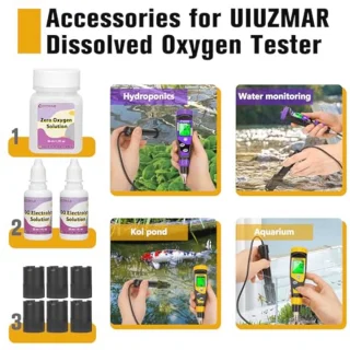 Navulset elektrolyt- en zuurstofoplossing voor meetapparaat – 2×30 ml + 1×50 ml + 6 membraankappen