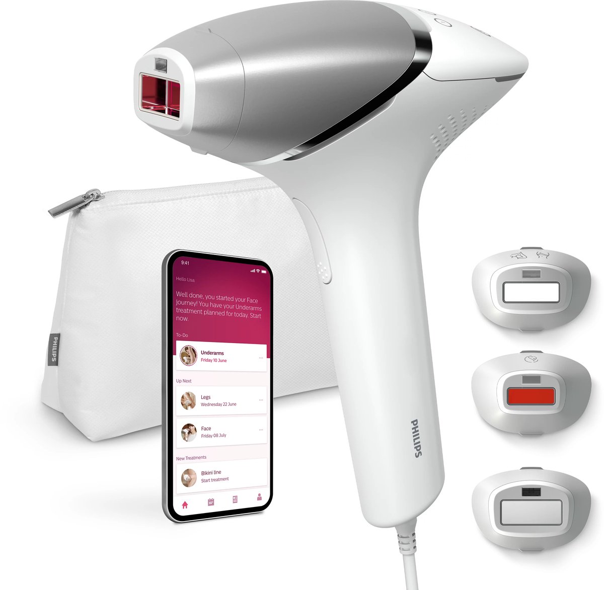 De Philips Lumea IPL 8000 Series BRI946/00 IPL-ontharingsapparaat in één oogopslag