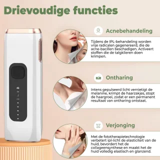 Professionele IPL Laser Ontharingsapparaat - 999.999 Flitsen - Inclusief Protectiebril en Scheermes