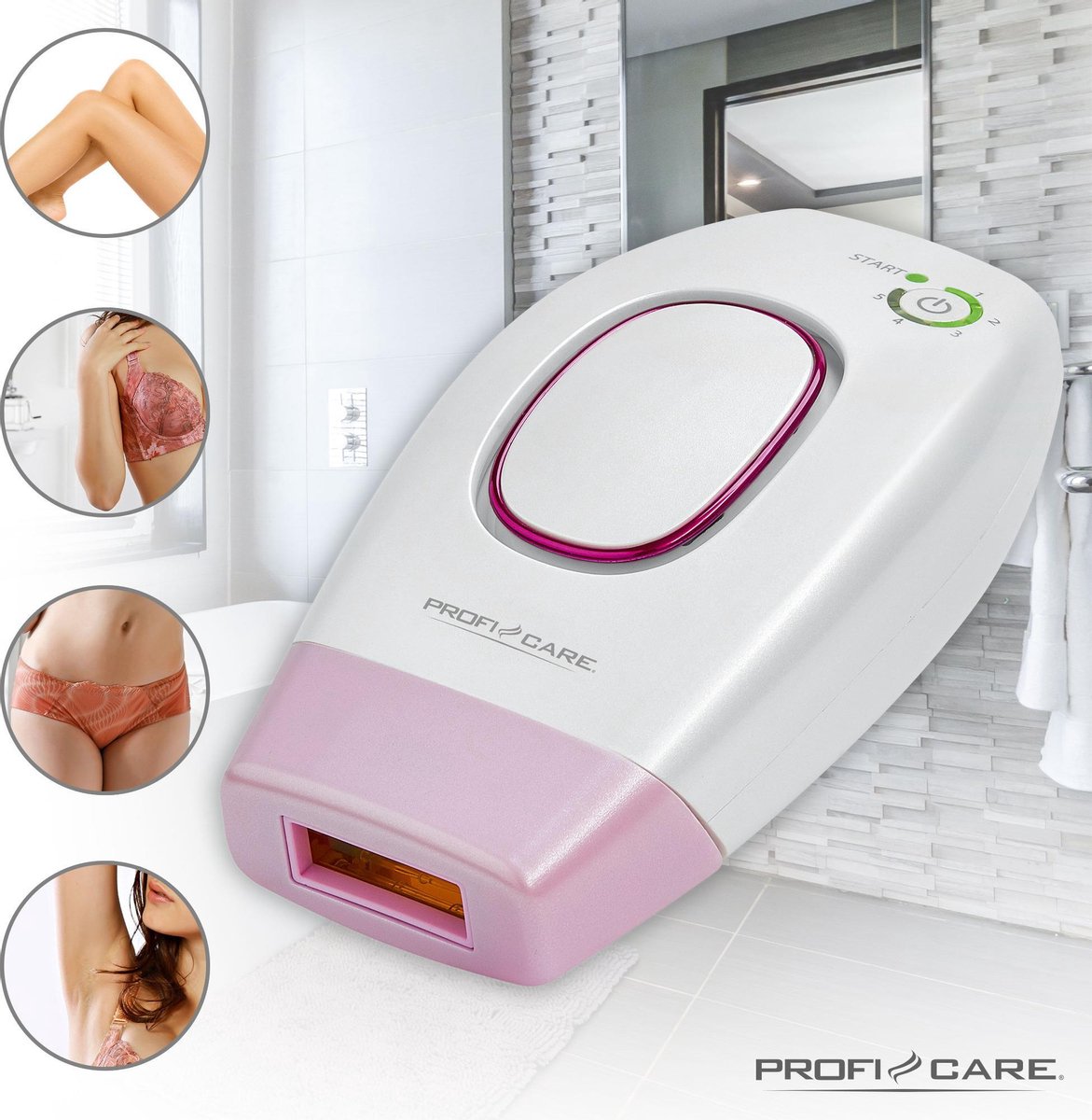 ProfiCare PC-IPL 3024 IPL Epilator Pink White