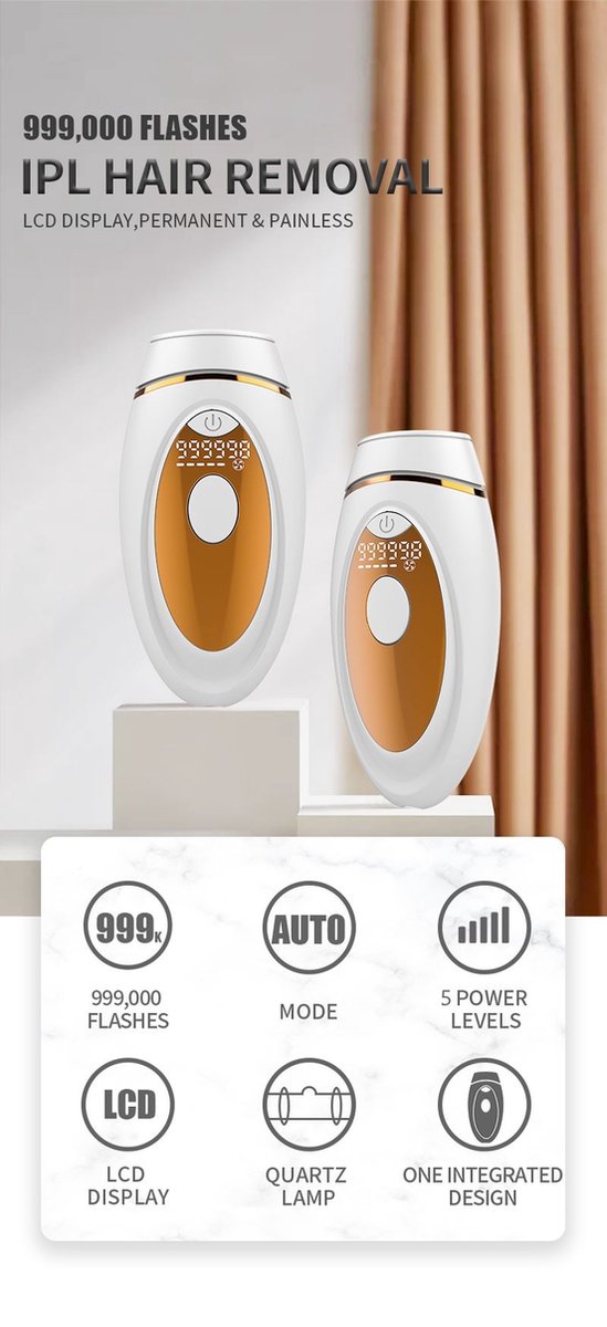 Wat vinden we goed aan de TechU™ IPL Laser Epilator Wit Goud