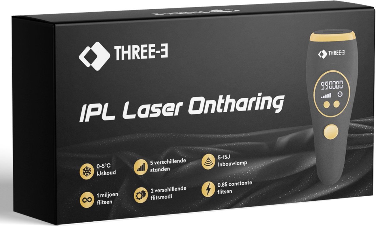 De THREE-Ǝ IPL Laser Ontharingsapparaat Unisex in één oogopslag