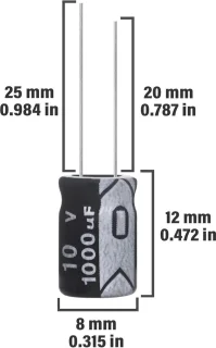Universeel Elektrolytische condensatoren 1000 µF 10 V - 15 stuks