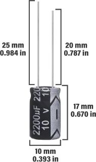 Universeel Elektrolytische condensatoren 1000 µF 10 V - 15 stuks