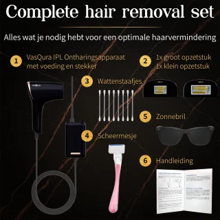 Vasqura NUDA IPL Ontharingsapparaat Zwart